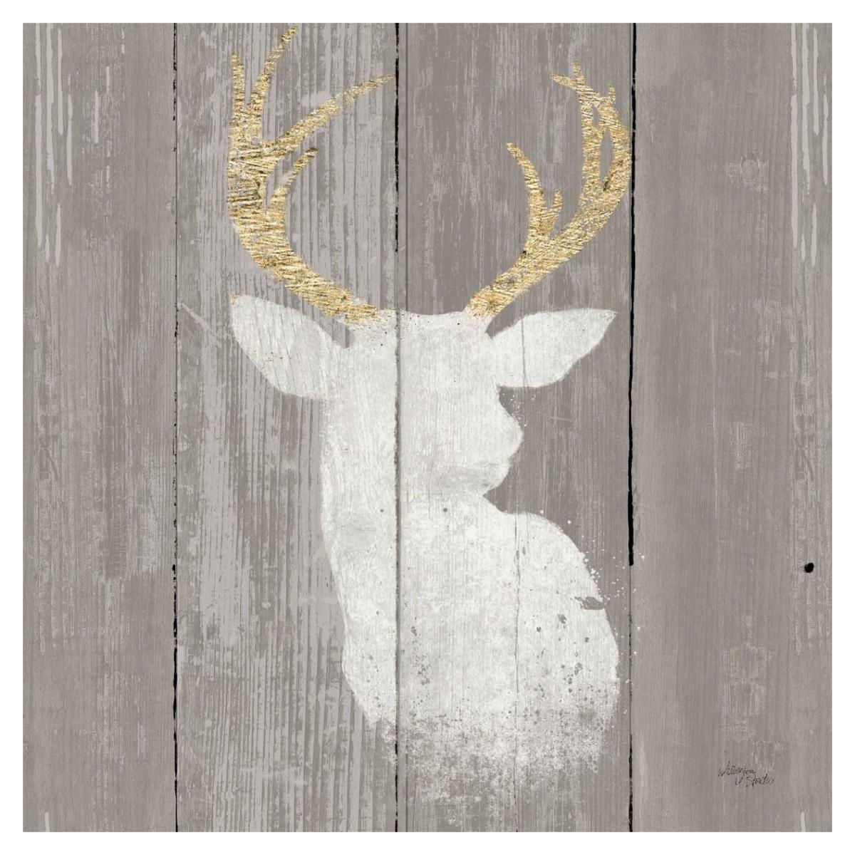 Precious Antlers II on Gray Wood -Paper Art-38"x38"
