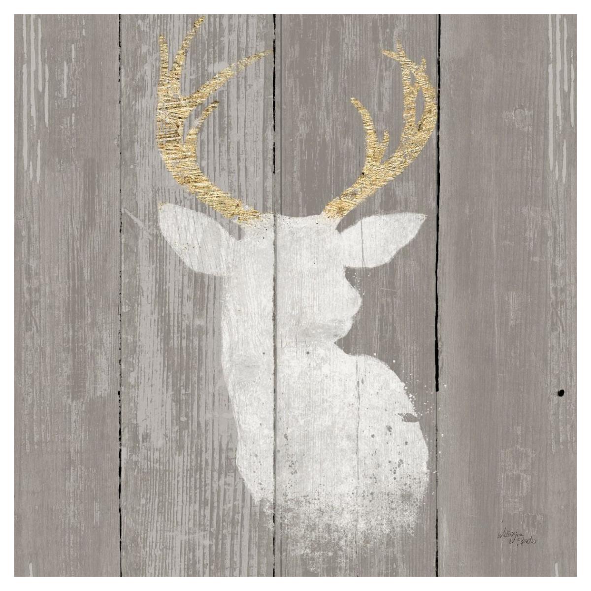 Precious Antlers II on Gray Wood -Paper Art-42"x42"