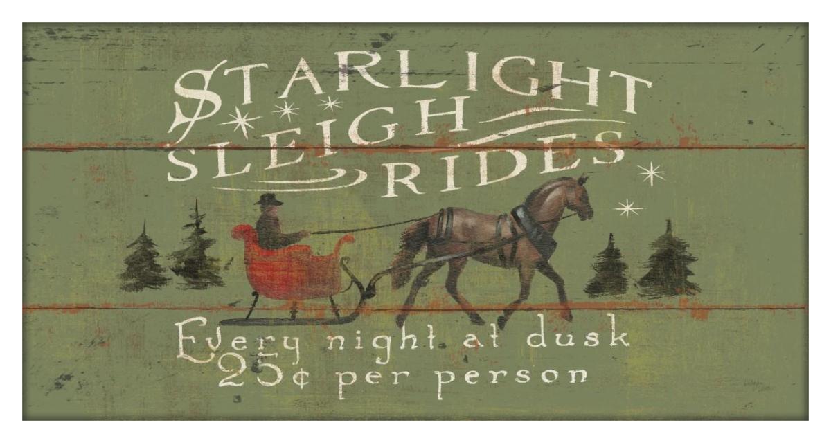 Holiday Signs II Panel -Paper Art-38"x20"