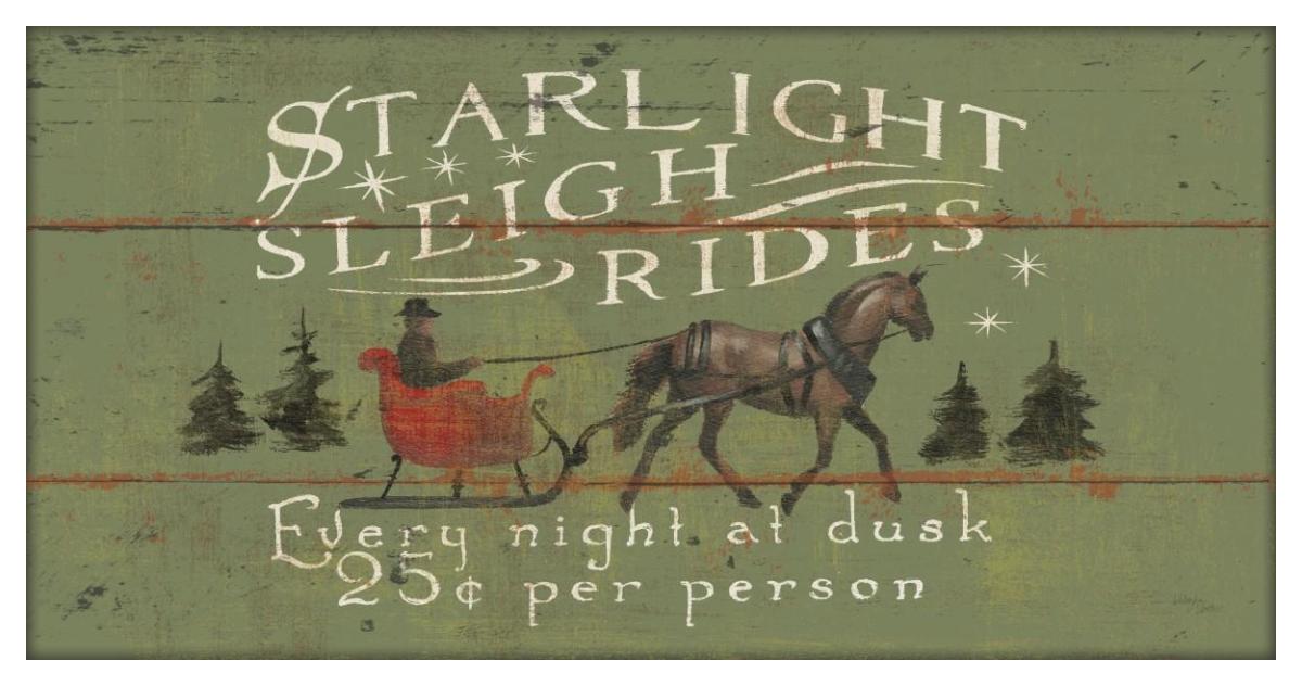 Holiday Signs II Panel -Paper Art-50"x26"