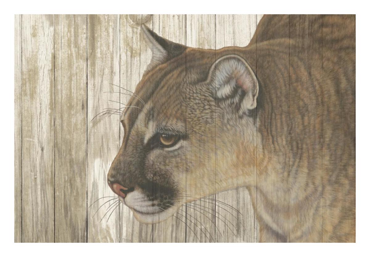 Mountain Sentry on Wood -Paper Art-26"x18"