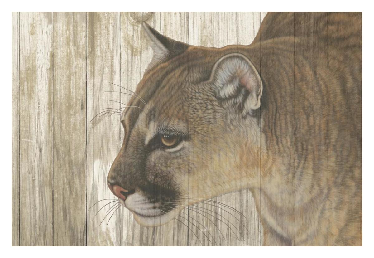 Mountain Sentry on Wood -Paper Art-32"x22"