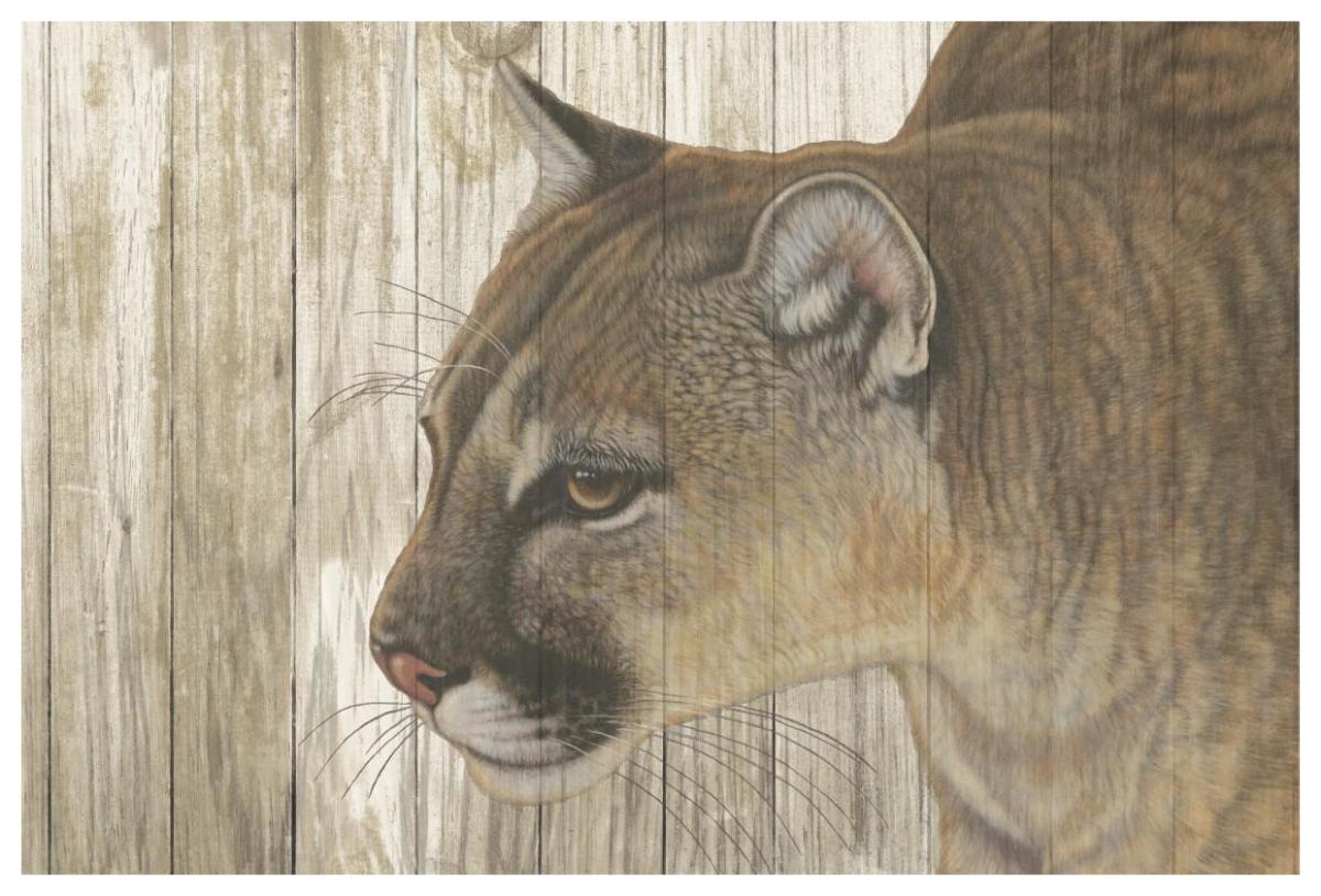 Mountain Sentry on Wood -Paper Art-62"x42"