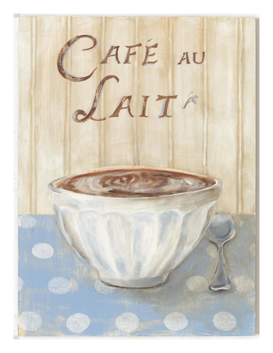 Cafe Au Lait -Paper Art-20"x26"