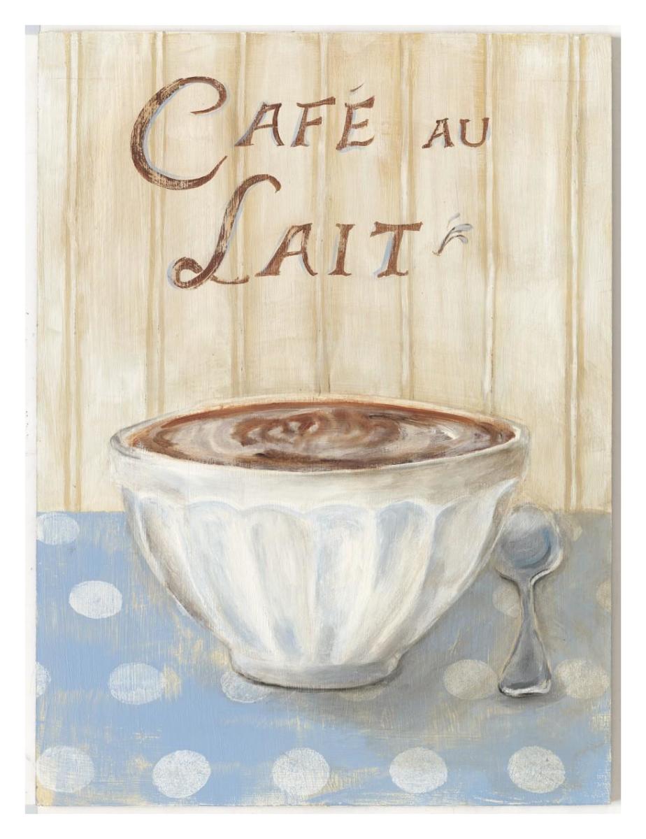 Cafe Au Lait -Paper Art-26"x34"