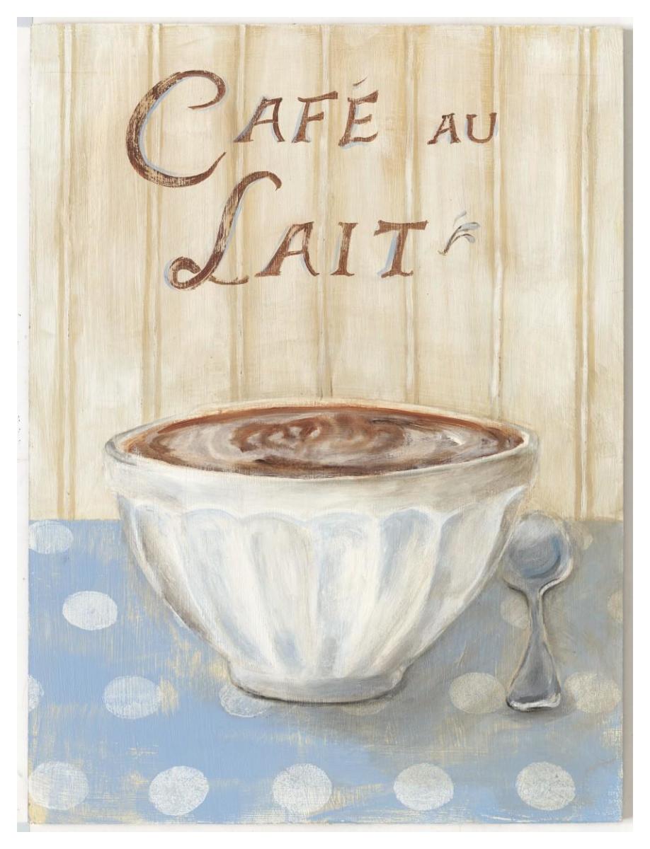 Cafe Au Lait -Paper Art-38"x50"
