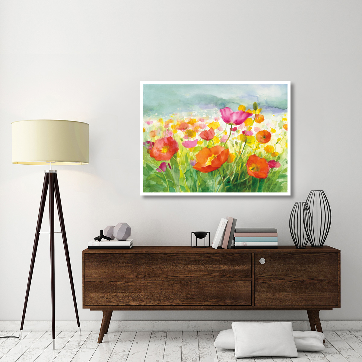 Meadow Poppies -Paper Art-50&quotx38"