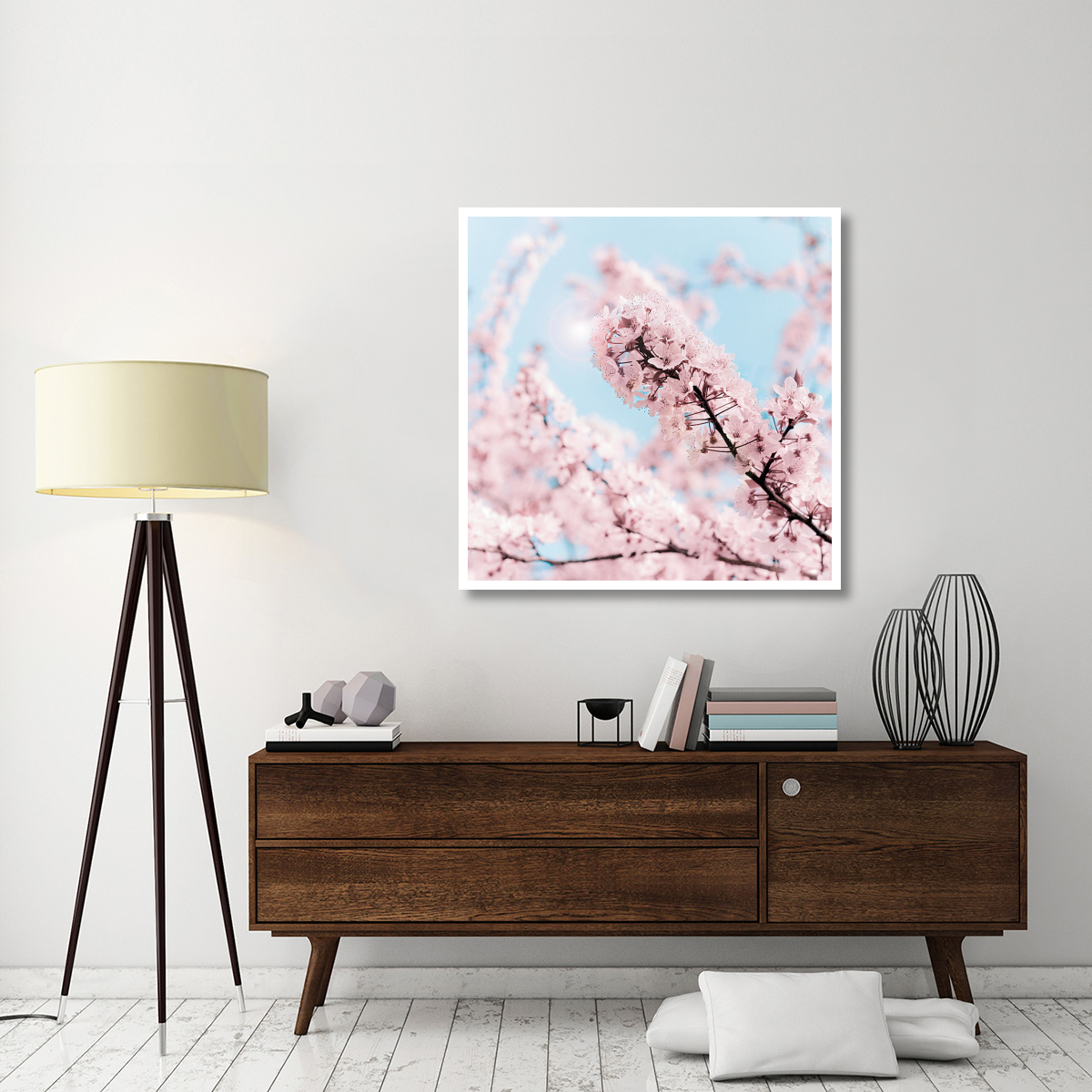 Cherry Blossom Clouds -Paper Art-42&quotx42"