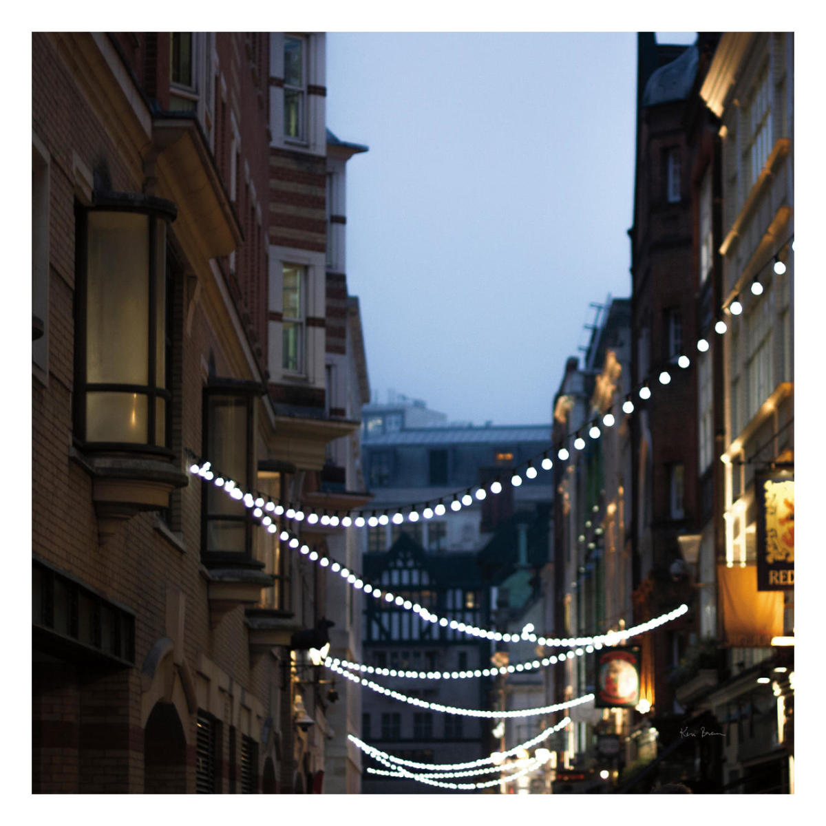 Lights in Soho -Paper Art-26"x26"