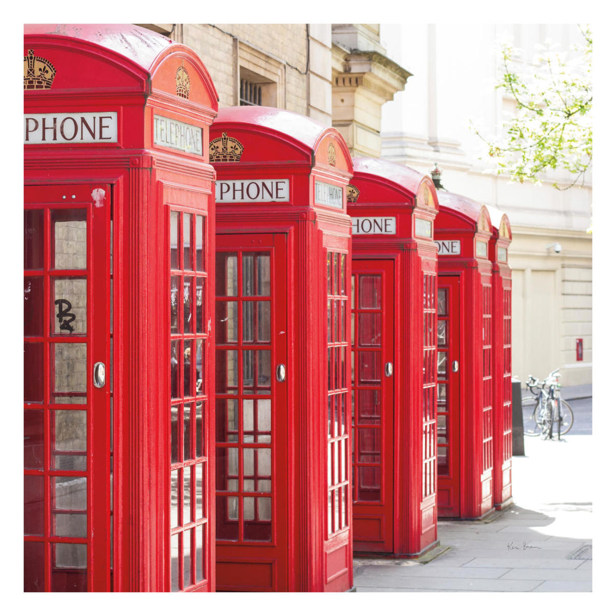 Covent Garden Phone Boxes -Paper Art-26"x26"
