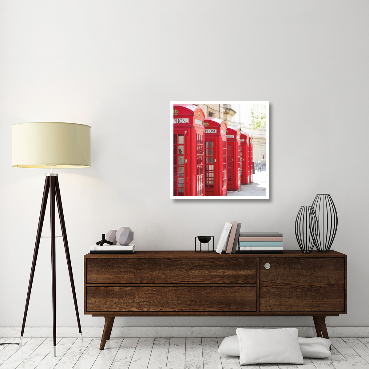 Covent Garden Phone Boxes -Paper Art-32&quotx32"