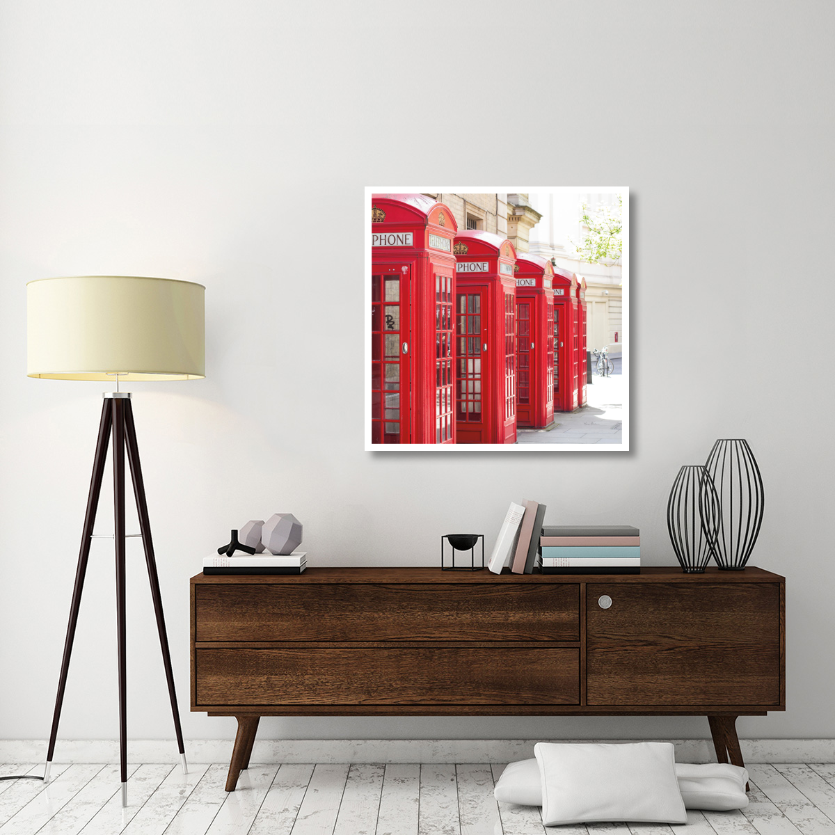 Covent Garden Phone Boxes -Paper Art-38&quotx38"
