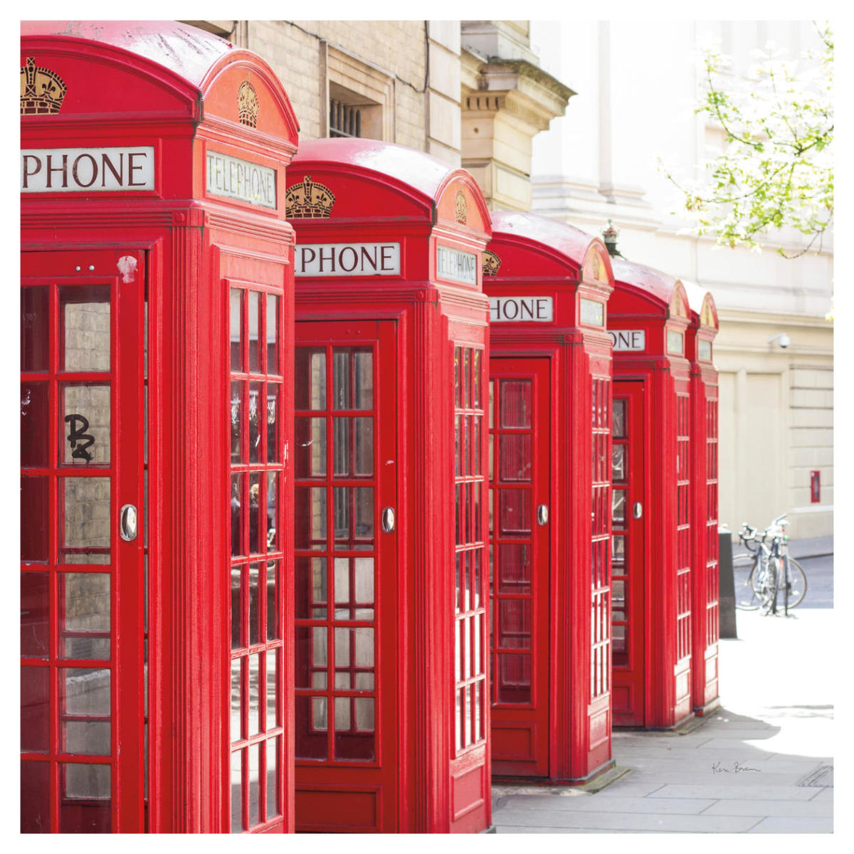 Covent Garden Phone Boxes -Paper Art-42"x42"