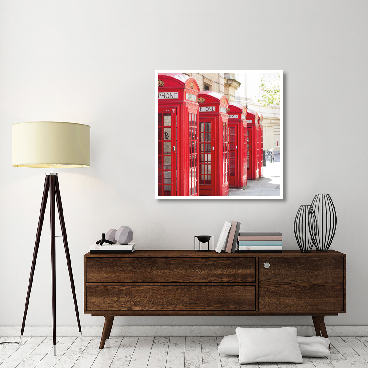Covent Garden Phone Boxes -Paper Art-42&quotx42"