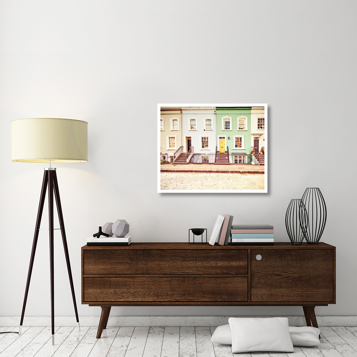 Chelsea Houses All Lined Up -Paper Art-37&quotx30"