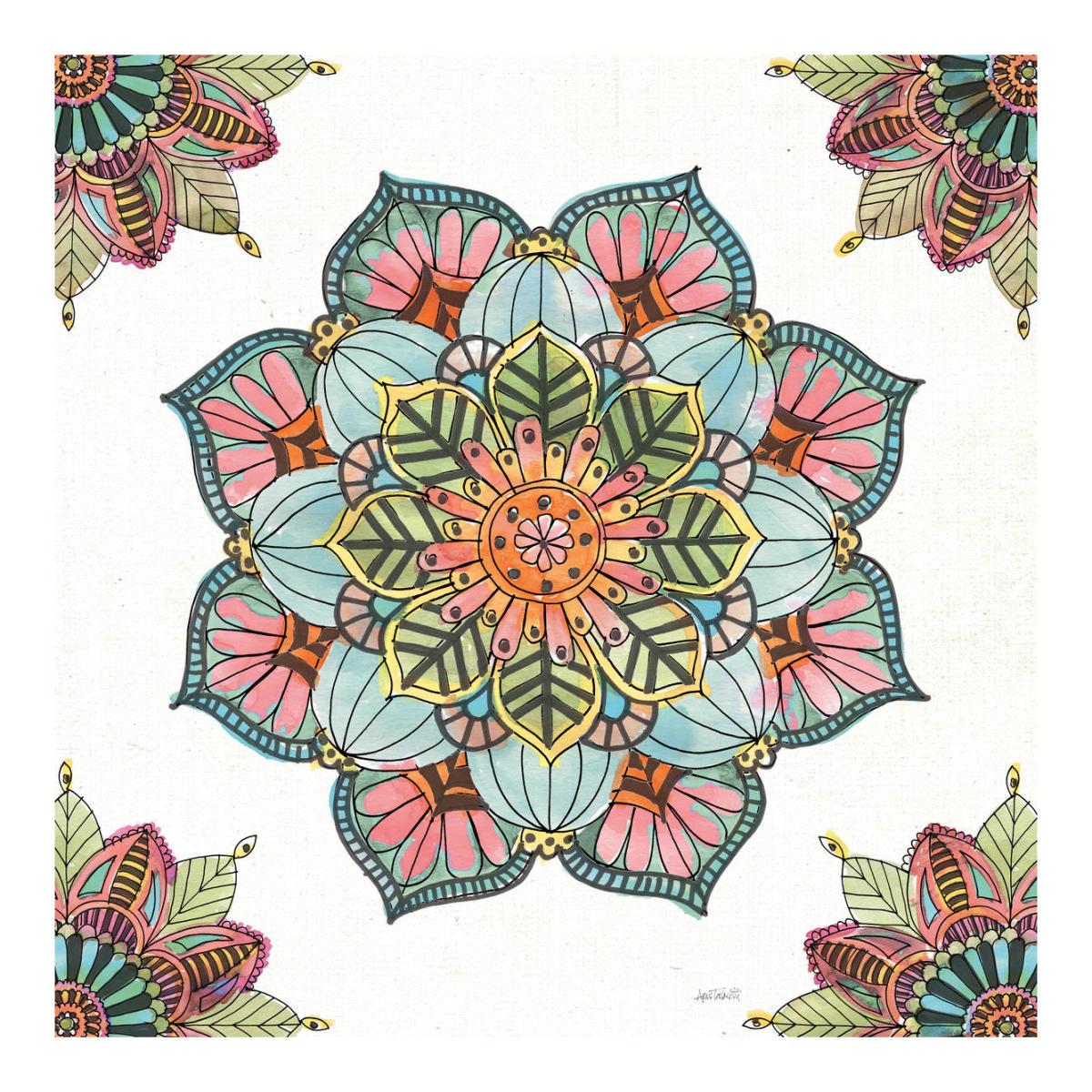 Mandala Morning V -Paper Art-20"x20"