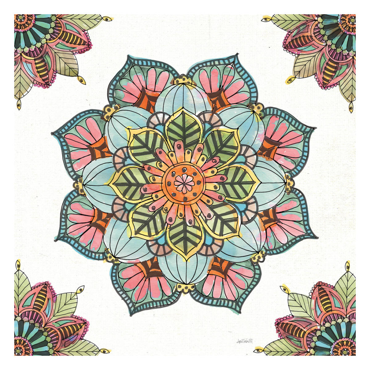 Mandala Morning V -Paper Art-26"x26"