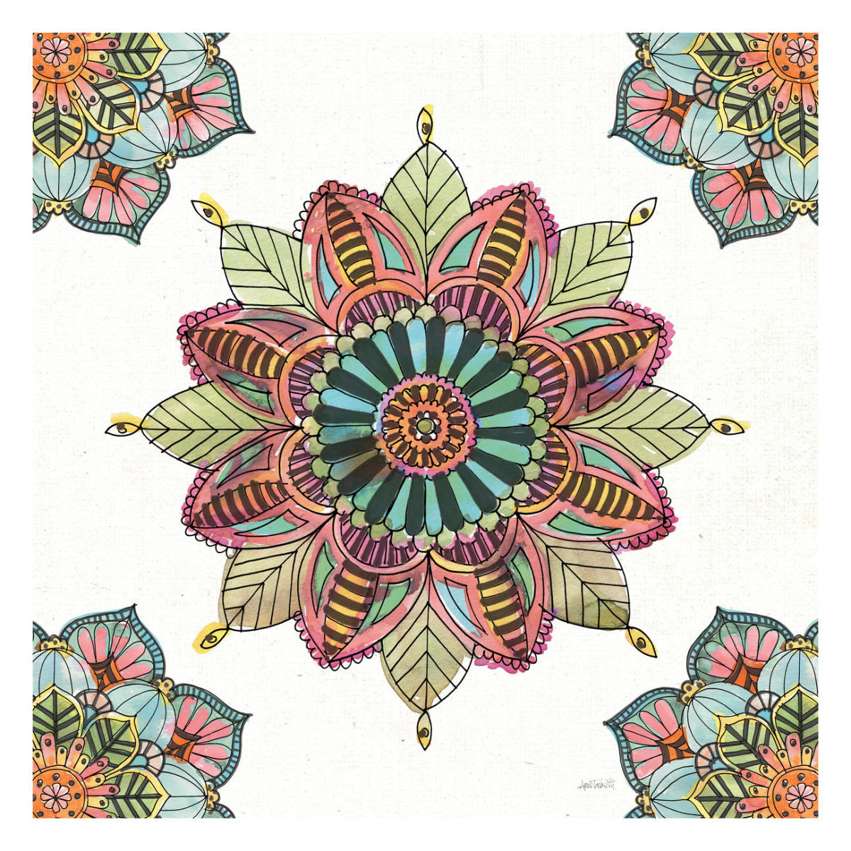 Mandala Morning VI -Paper Art-26"x26"