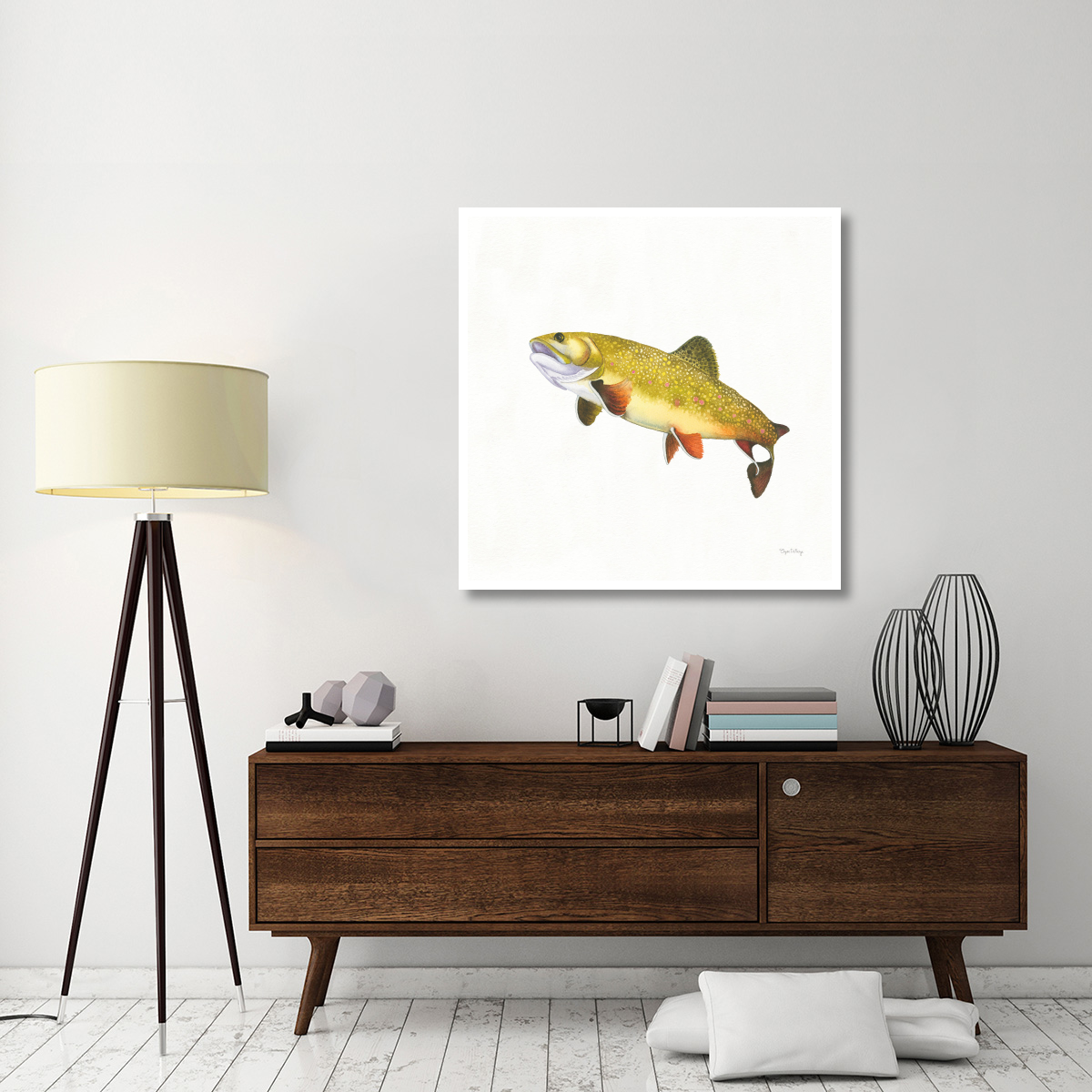 Gone Fishin Brookie -Paper Art-42&quotx42"
