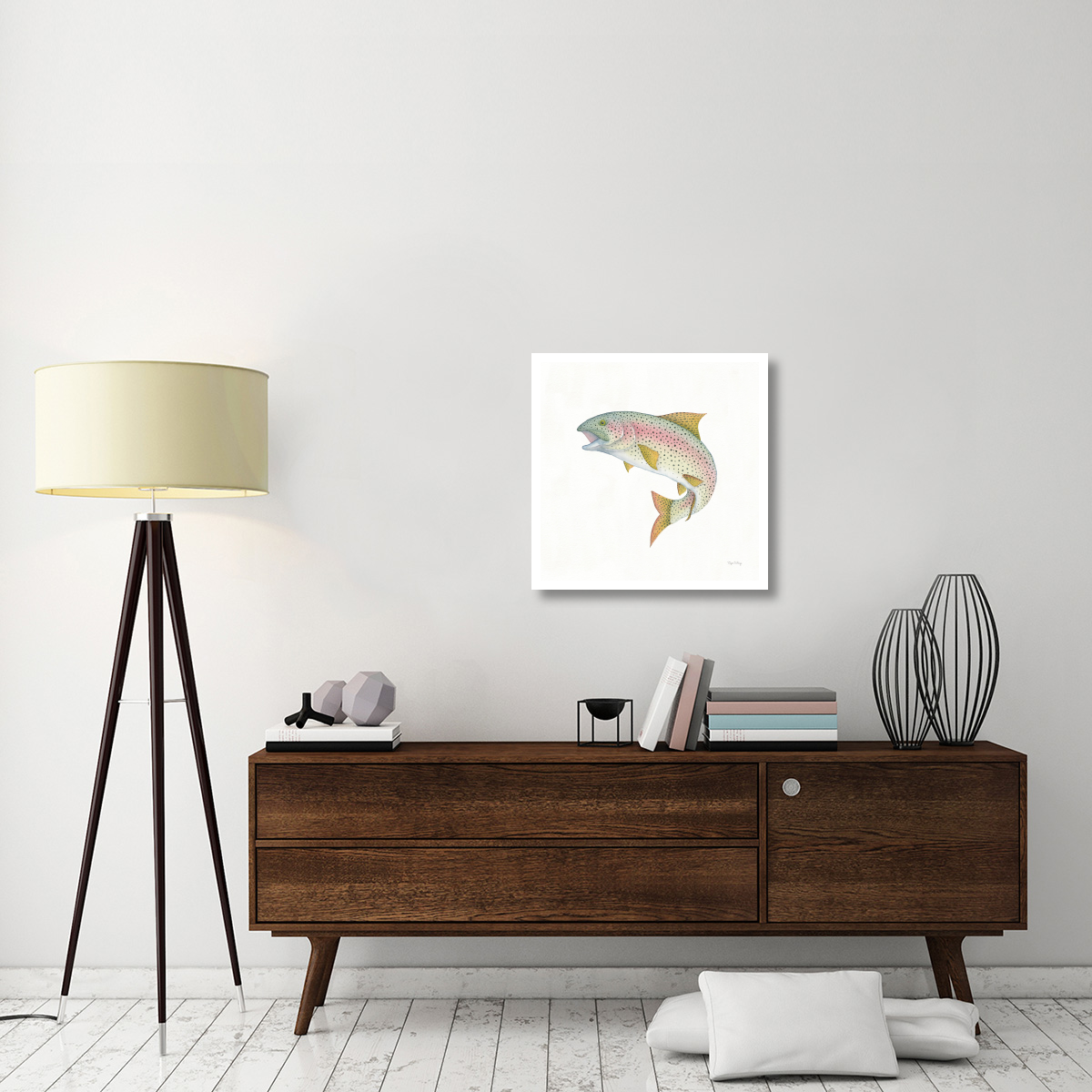 Gone Fishin Rainbow -Paper Art-26&quotx26"