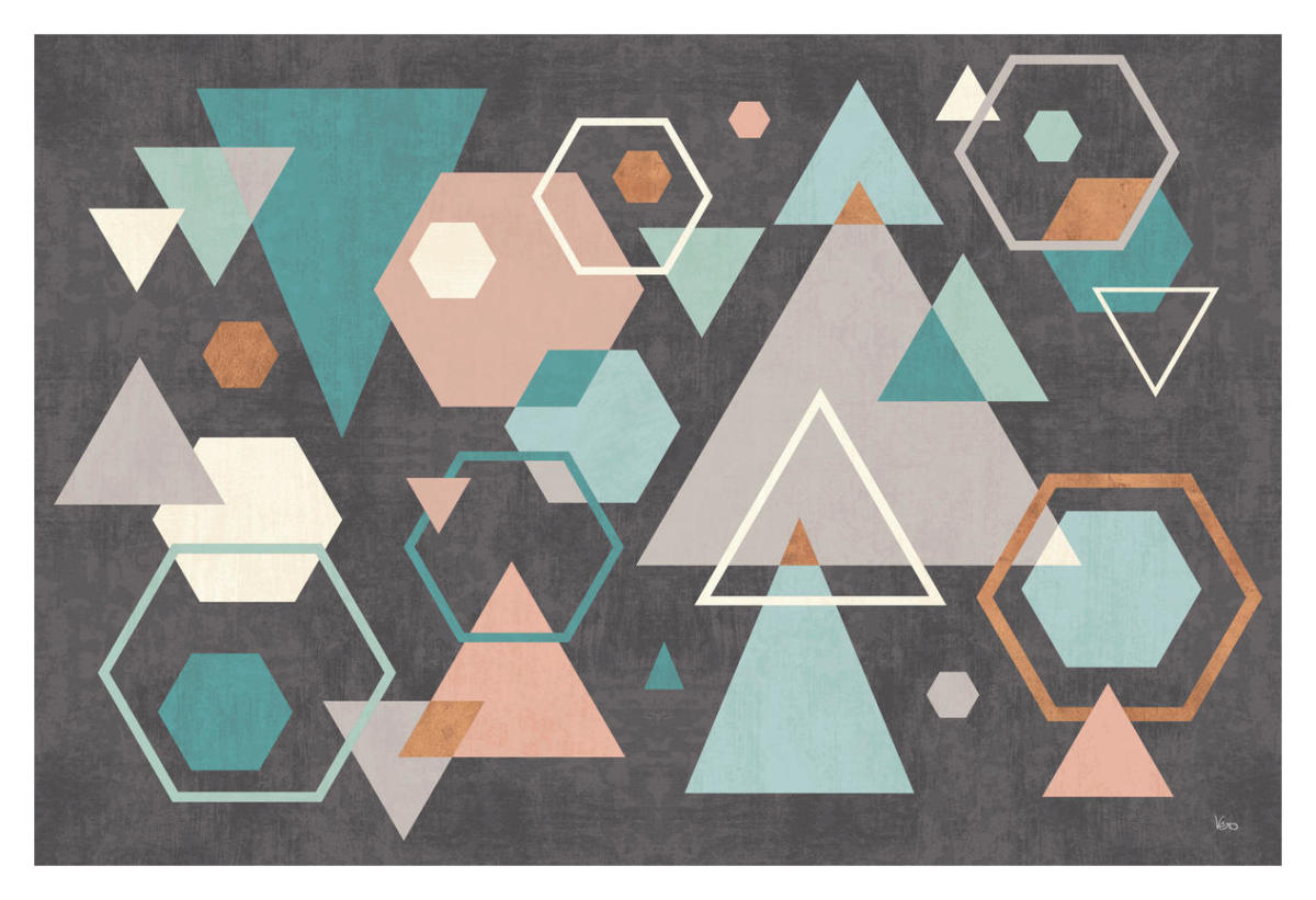 Abstract Geo I Black -Paper Art-20"x14"