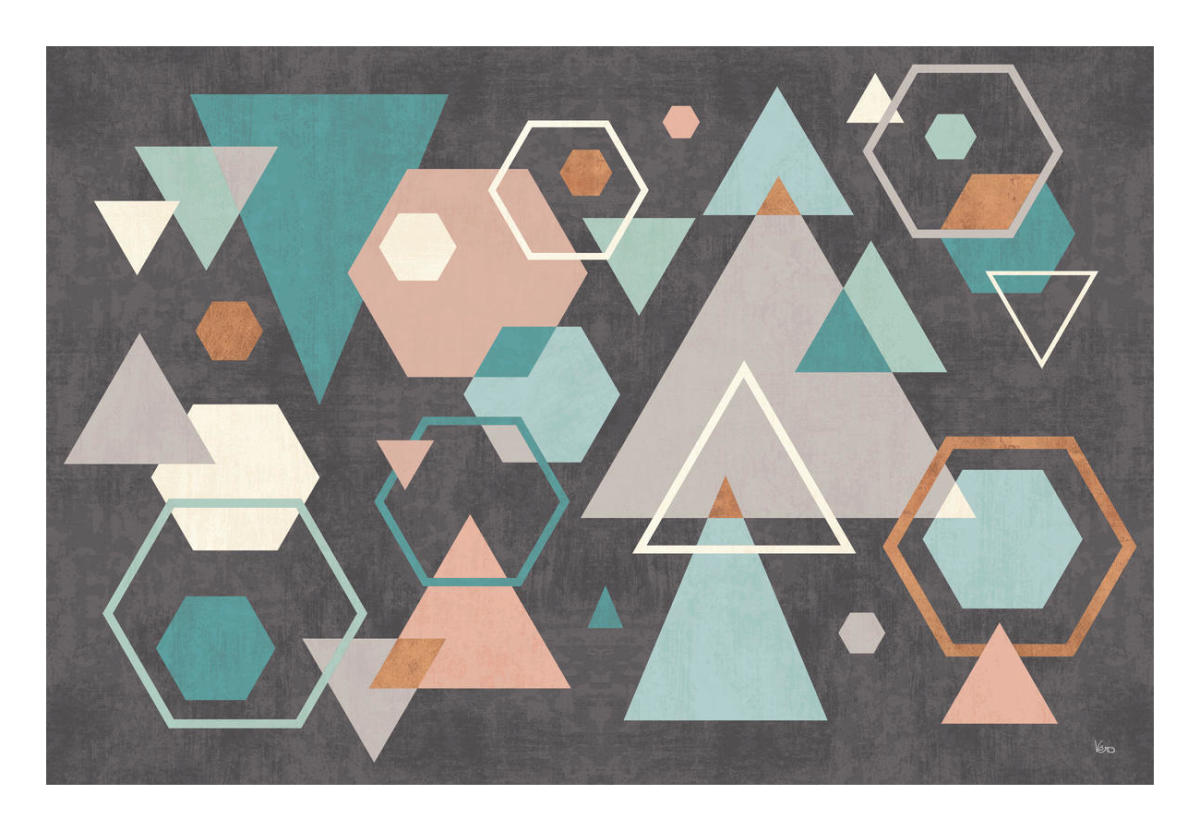 Abstract Geo I Black -Paper Art-26"x18"