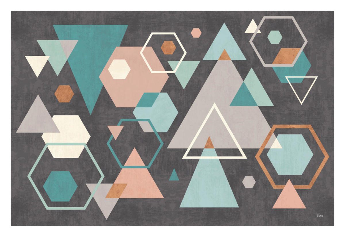 Abstract Geo I Black -Paper Art-32"x22"