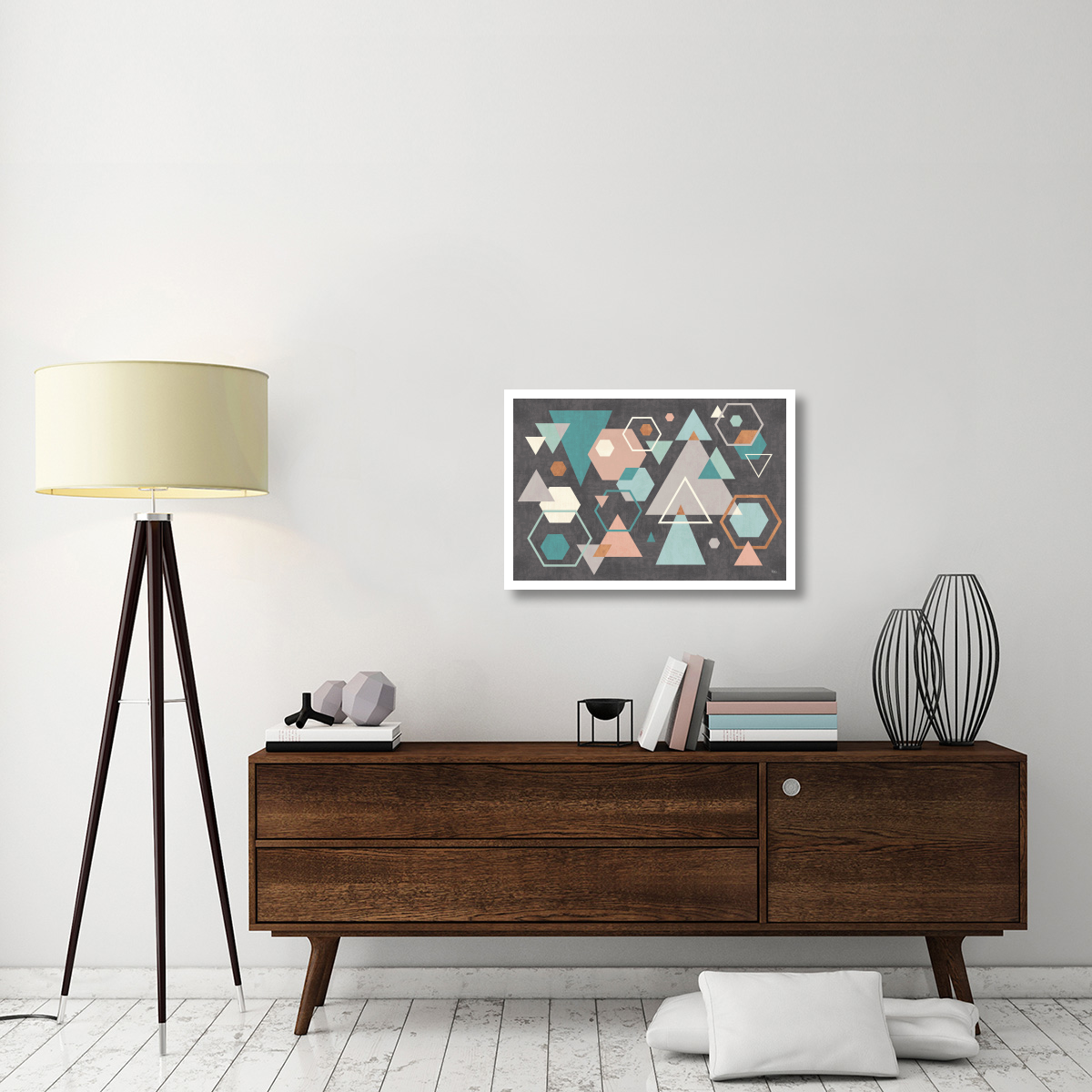 Abstract Geo I Black -Paper Art-32&quotx22"