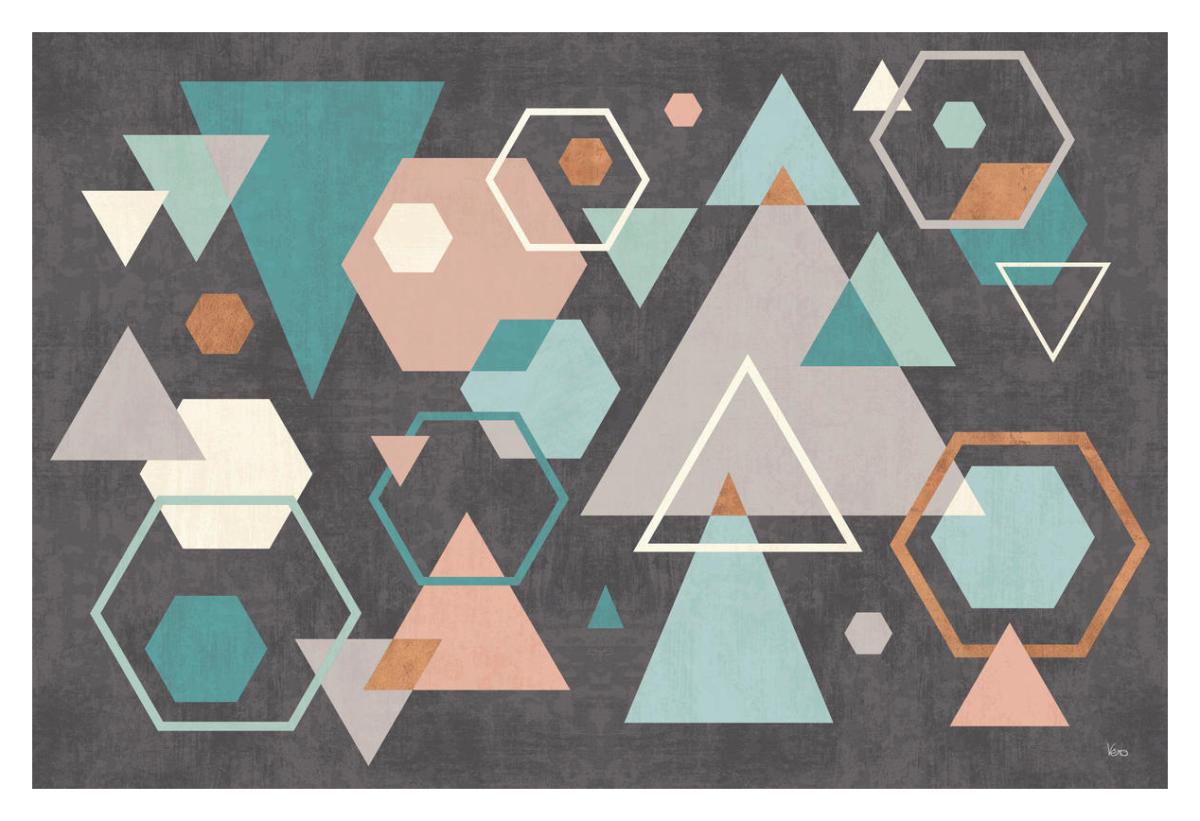 Abstract Geo I Black -Paper Art-38"x26"