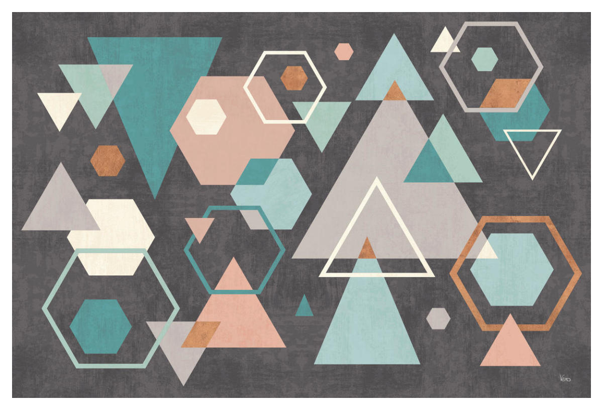 Abstract Geo I Black -Paper Art-50"x34"
