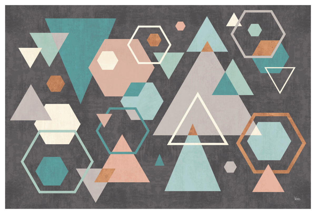 Abstract Geo I Black -Paper Art-62"x42"