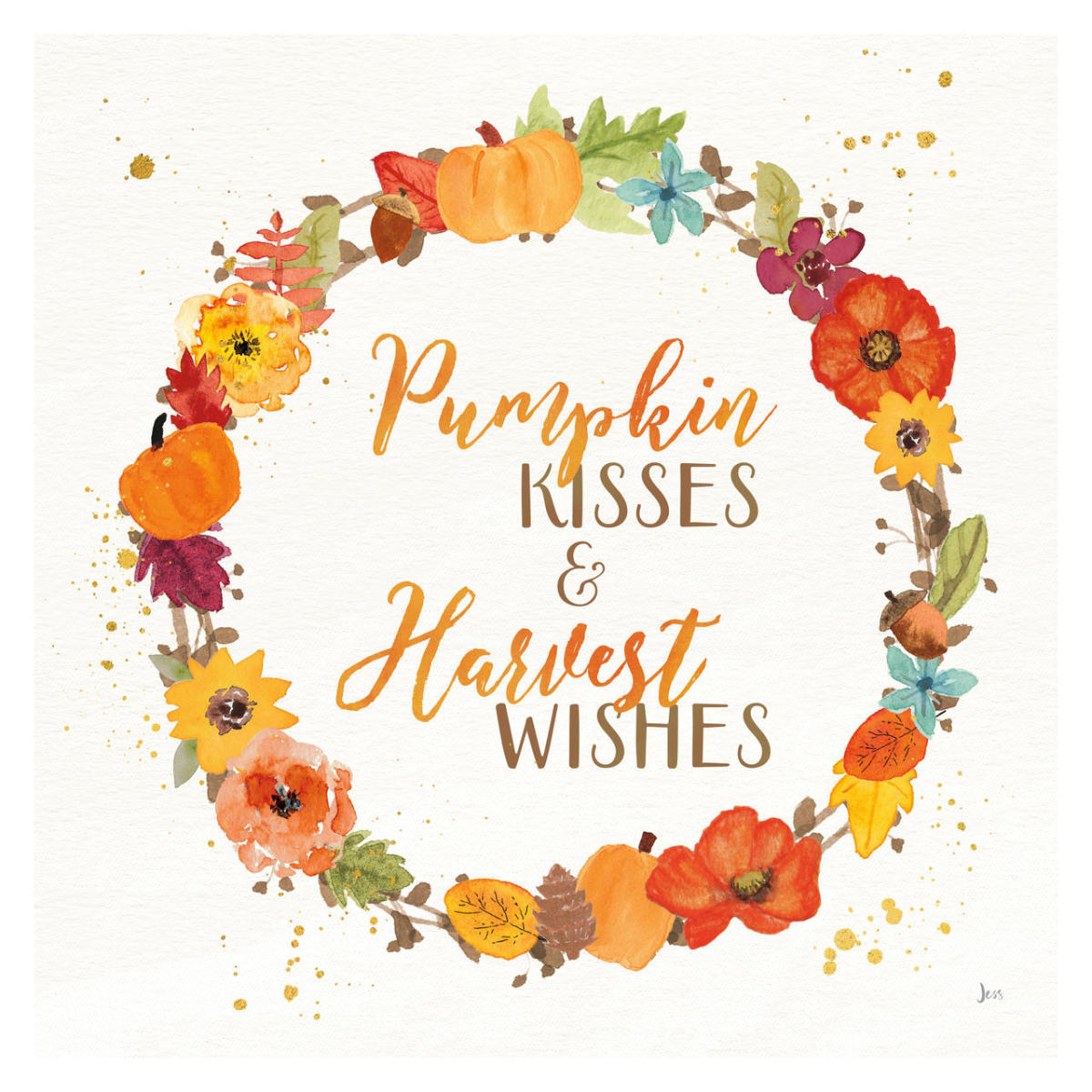 Harvest Wishes II -Paper Art-32"x32"