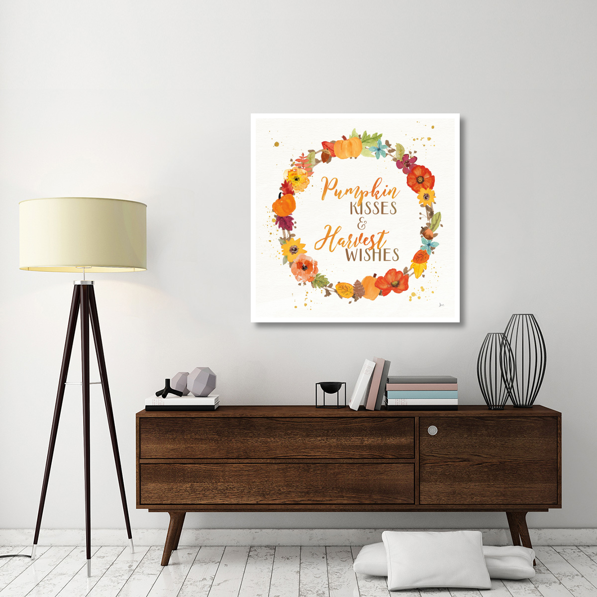 Harvest Wishes II -Paper Art-42&quotx42"