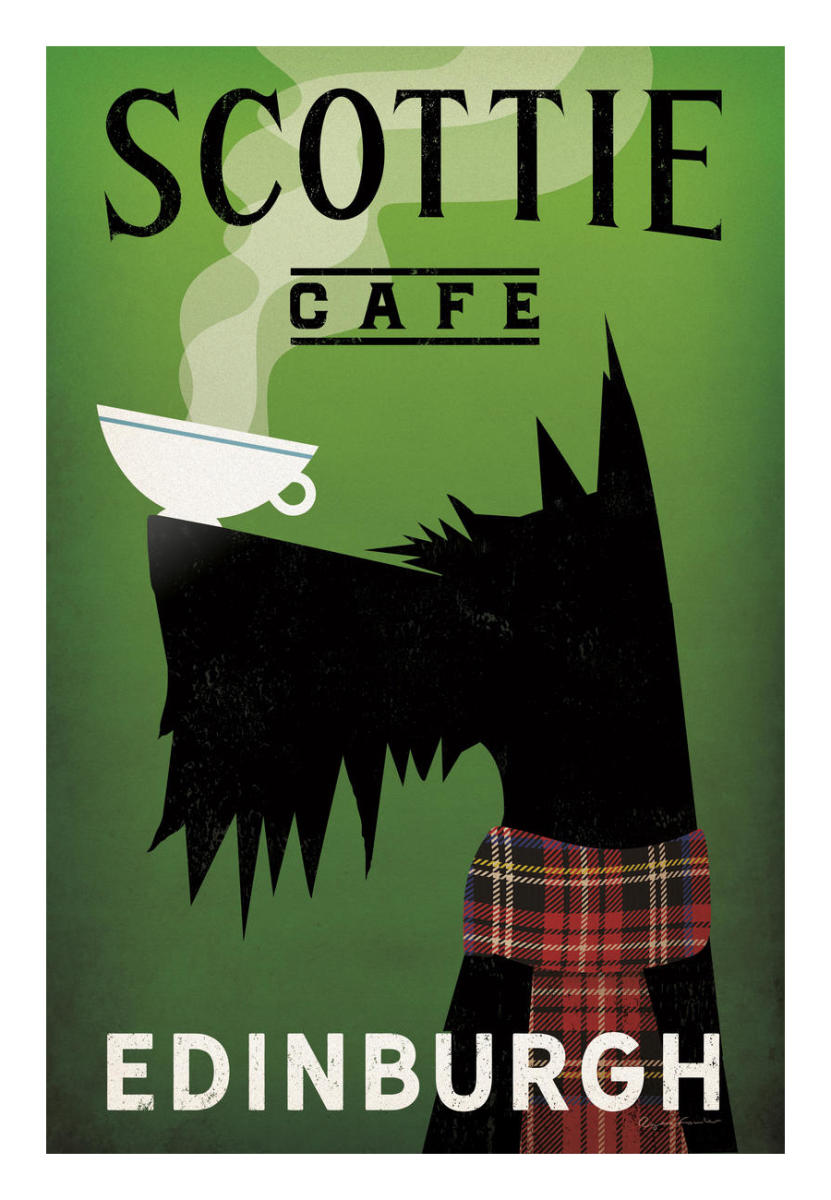 Scottie Cafe -Paper Art-18"x26"