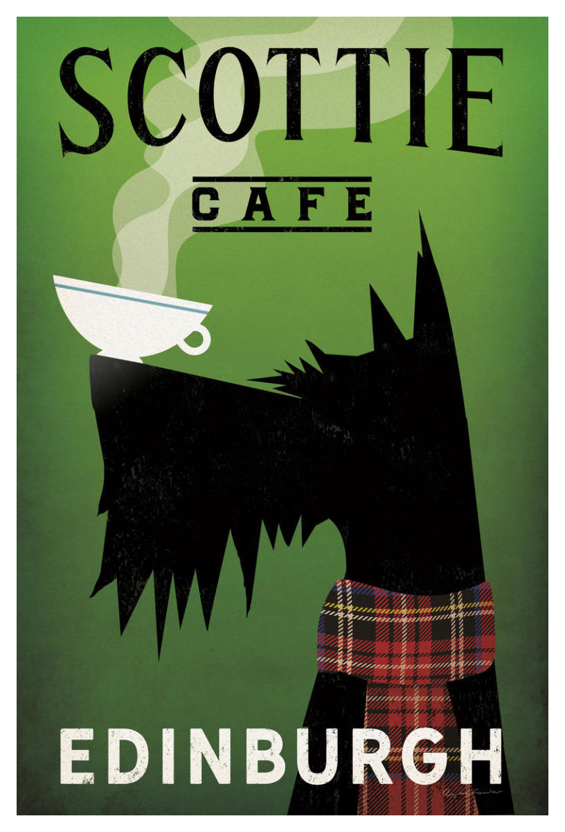 Scottie Cafe -Paper Art-34"x50"