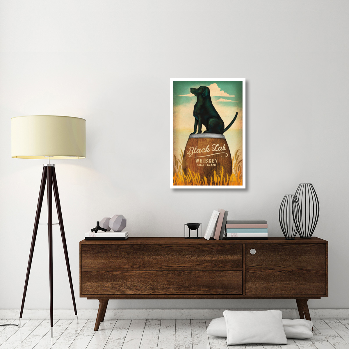 Black Lab Whiskey -Paper Art-26&quotx38"