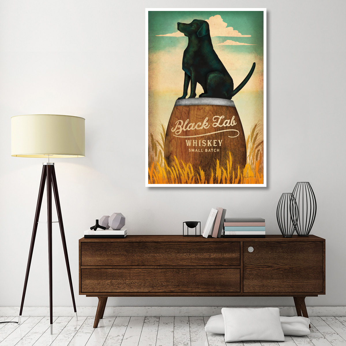 Black Lab Whiskey -Paper Art-42&quotx62"