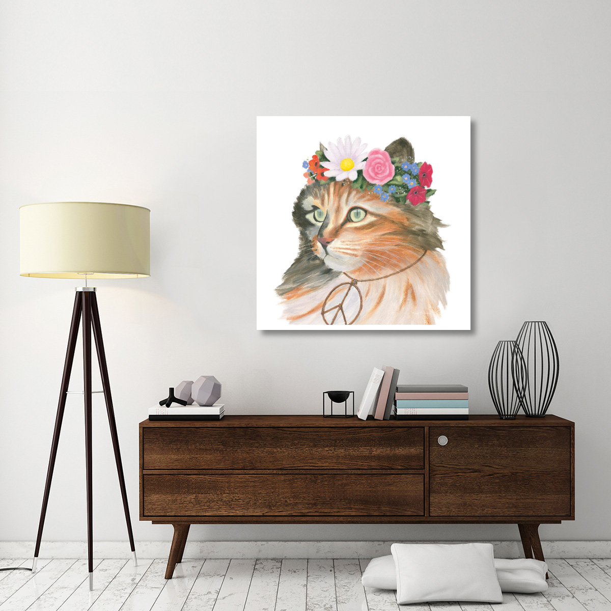 Cattitude I -Paper Art-42&quotx42"