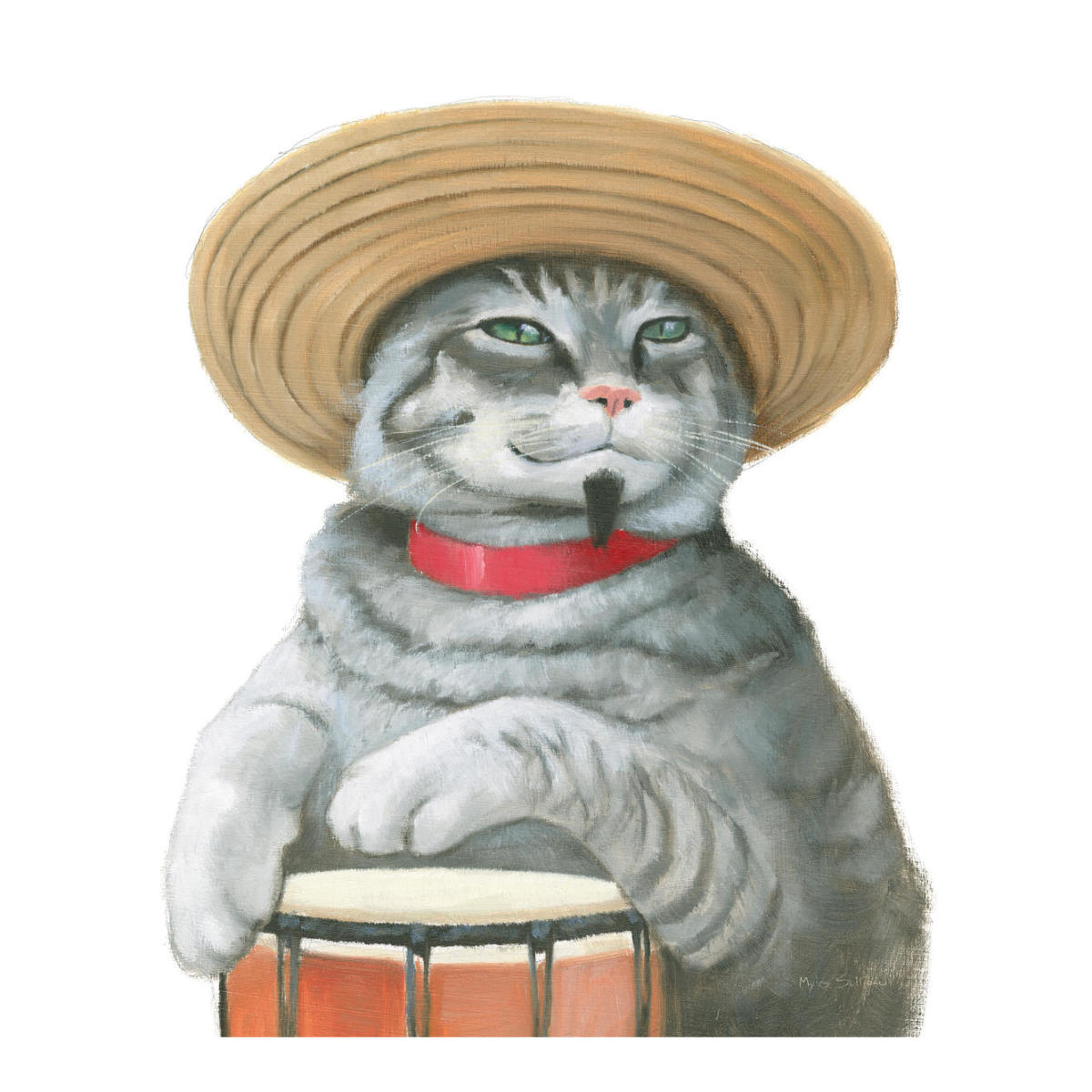 Cattitude II -Paper Art-20"x20"