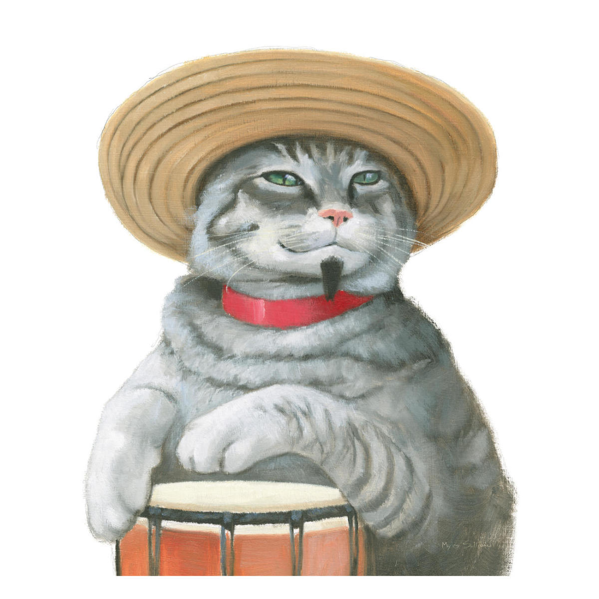 Cattitude II -Paper Art-26"x26"