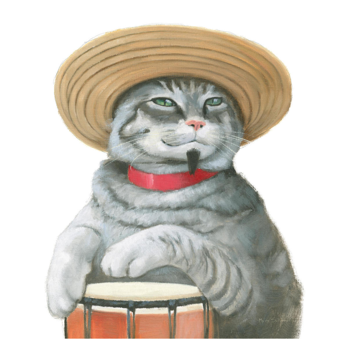 Cattitude II -Paper Art-38"x38"