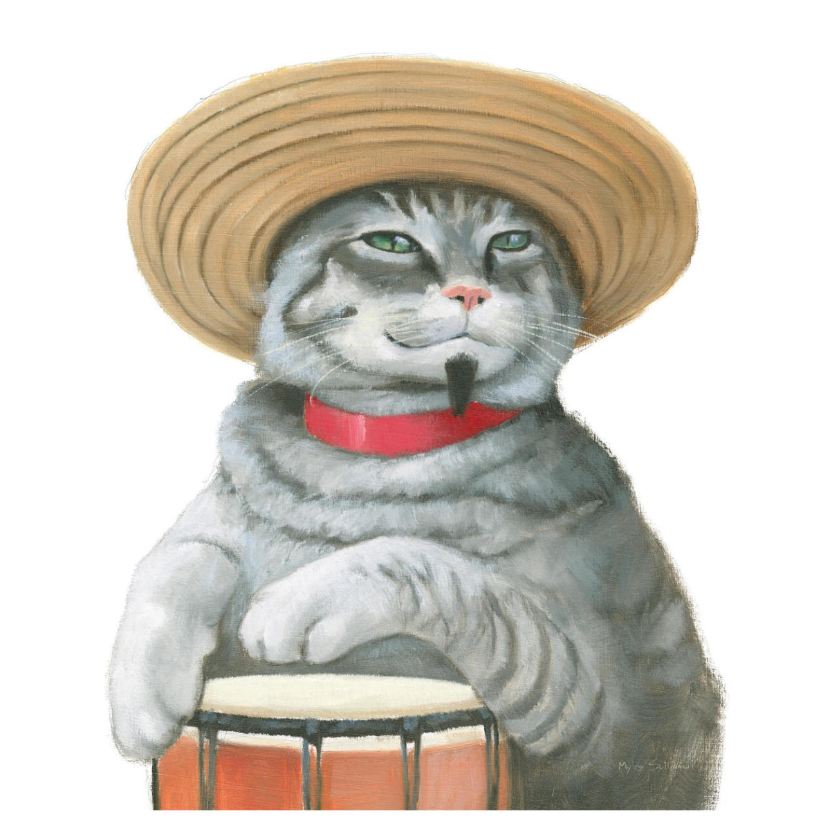 Cattitude II -Paper Art-42"x42"