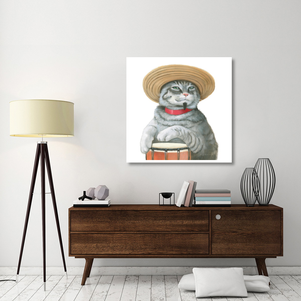 Cattitude II -Paper Art-42&quotx42"