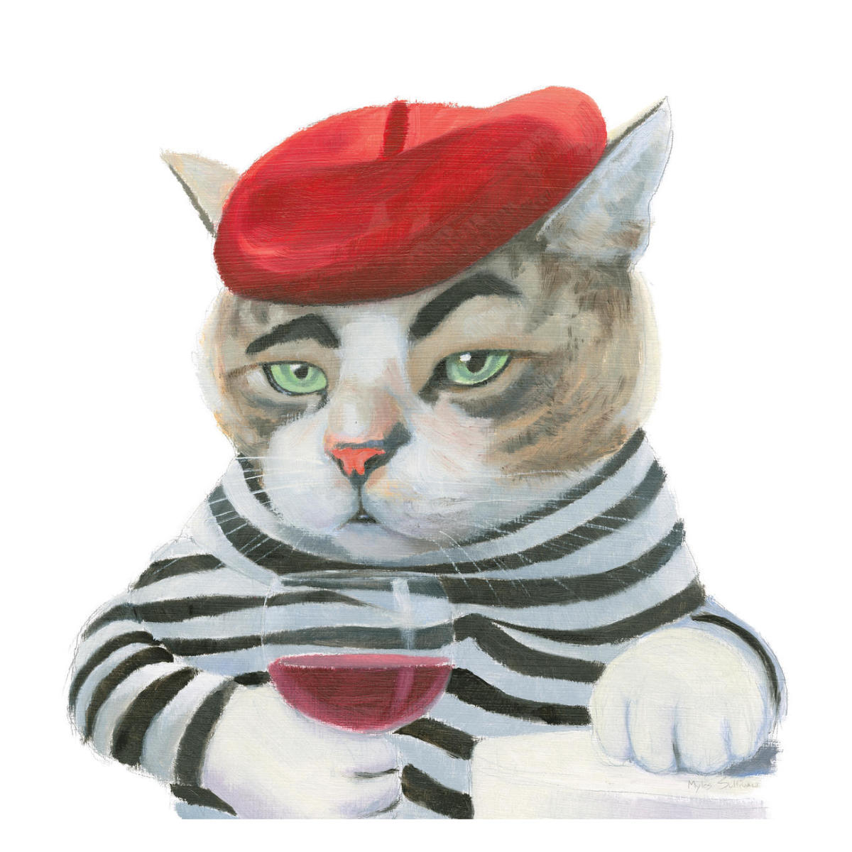 Cattitude III -Paper Art-26"x26"