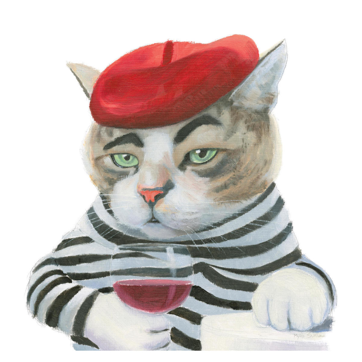 Cattitude III -Paper Art-32"x32"