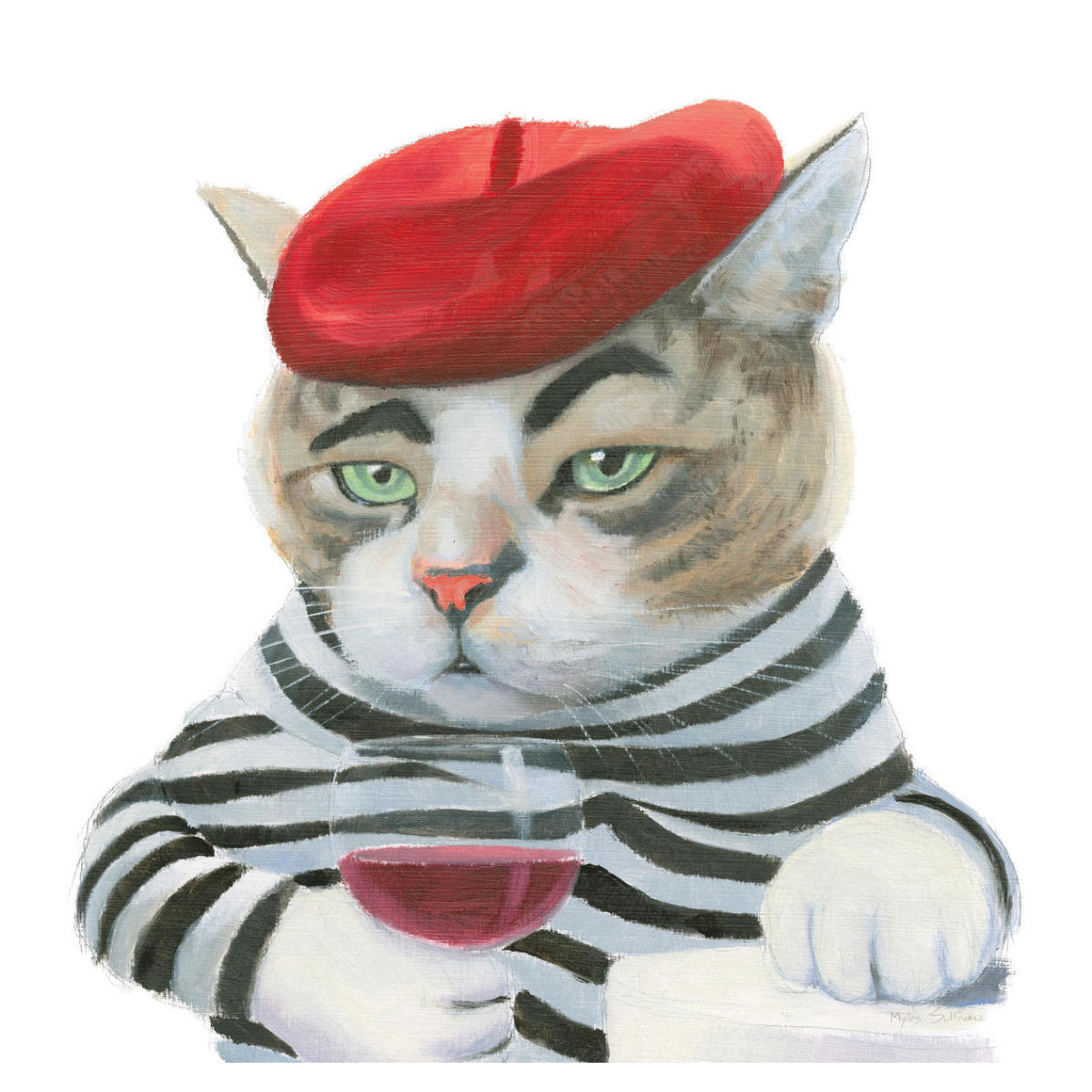 Cattitude III -Paper Art-38"x38"