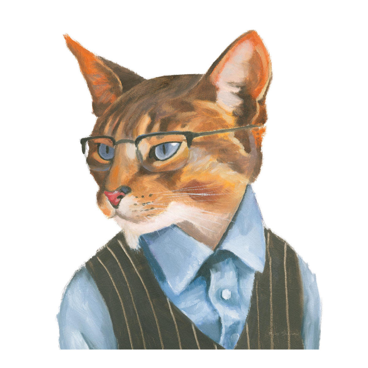 Cattitude IV -Paper Art-20"x20"