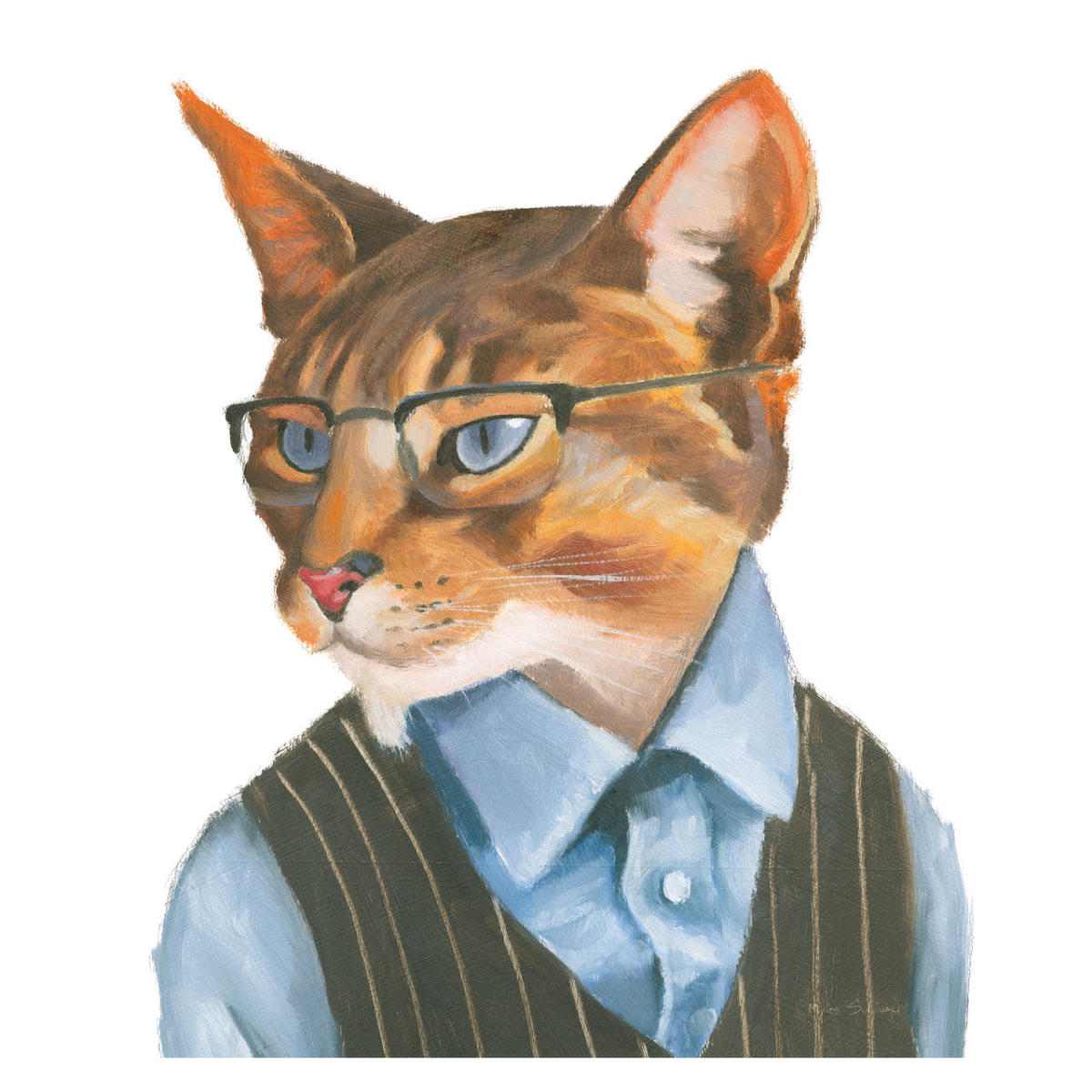 Cattitude IV -Paper Art-32"x32"