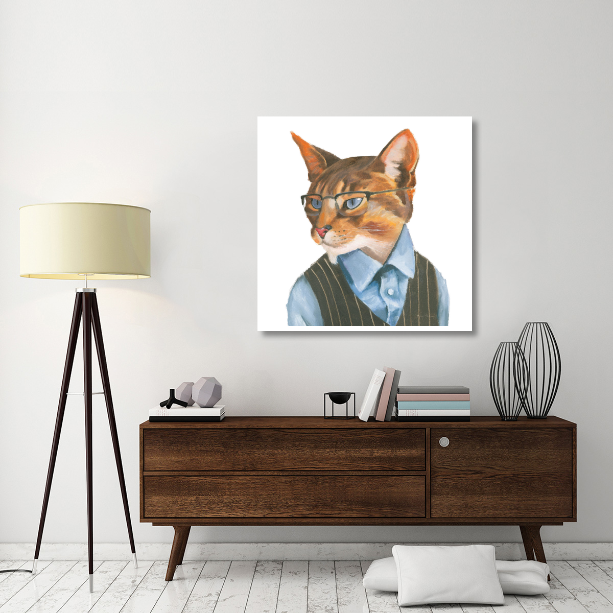 Cattitude IV -Paper Art-42&quotx42"