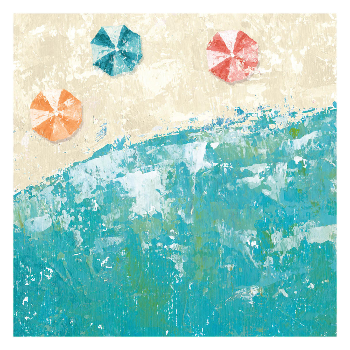 Beach Days -Paper Art-26"x26"